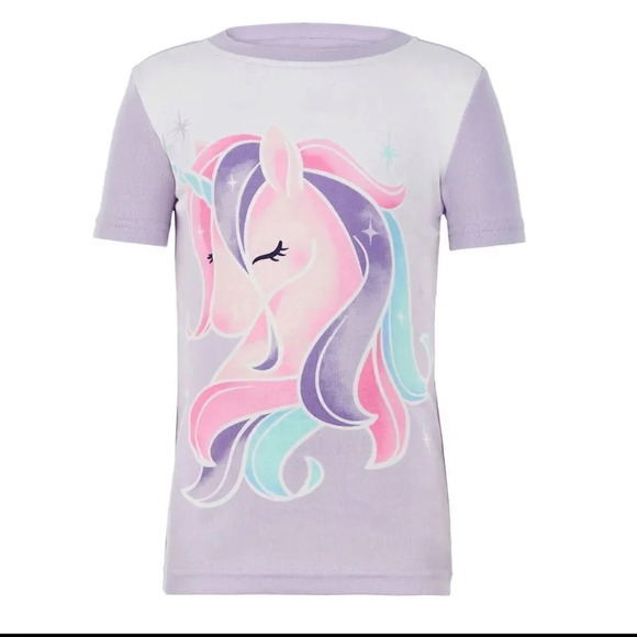 Kids' 4-piece Cotton PJ Set, Unicorn Size 7 - Picture 2 of 7